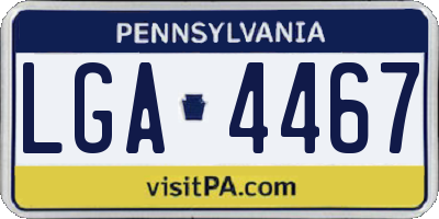 PA license plate LGA4467