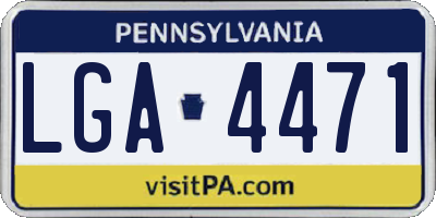 PA license plate LGA4471