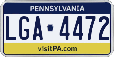 PA license plate LGA4472