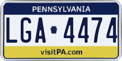 PA license plate LGA4474