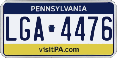 PA license plate LGA4476