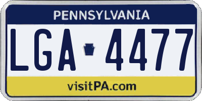 PA license plate LGA4477