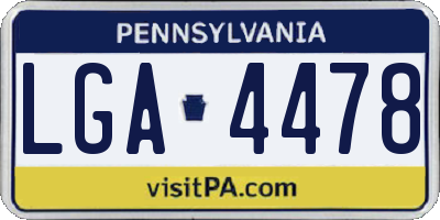 PA license plate LGA4478