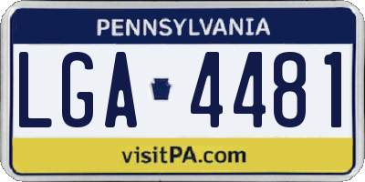 PA license plate LGA4481