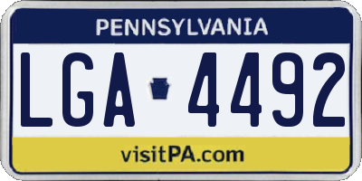PA license plate LGA4492
