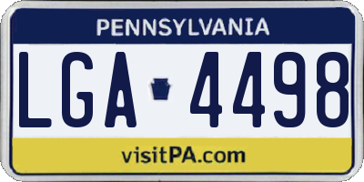 PA license plate LGA4498