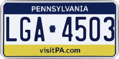 PA license plate LGA4503