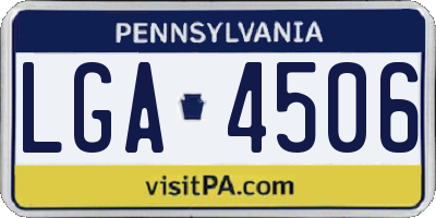 PA license plate LGA4506