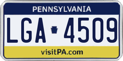 PA license plate LGA4509