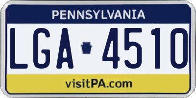 PA license plate LGA4510