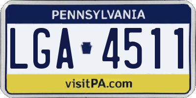 PA license plate LGA4511