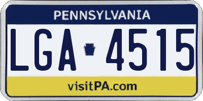 PA license plate LGA4515