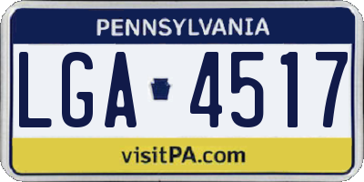 PA license plate LGA4517