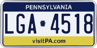 PA license plate LGA4518