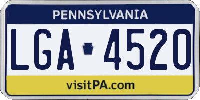 PA license plate LGA4520