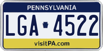 PA license plate LGA4522