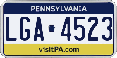 PA license plate LGA4523