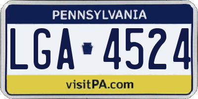 PA license plate LGA4524