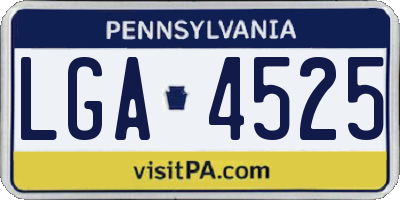PA license plate LGA4525