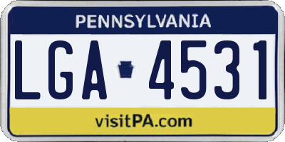 PA license plate LGA4531