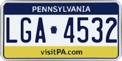 PA license plate LGA4532