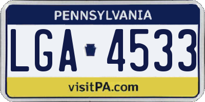 PA license plate LGA4533