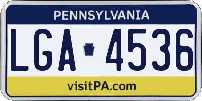 PA license plate LGA4536