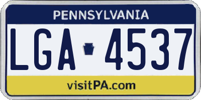 PA license plate LGA4537