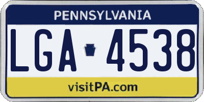 PA license plate LGA4538