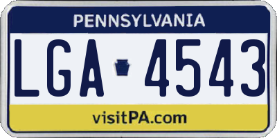 PA license plate LGA4543
