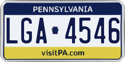 PA license plate LGA4546