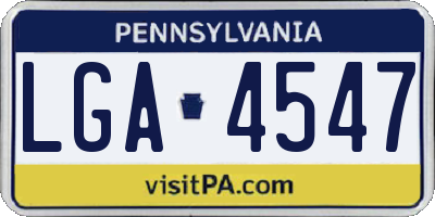 PA license plate LGA4547