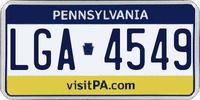 PA license plate LGA4549