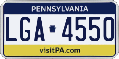PA license plate LGA4550