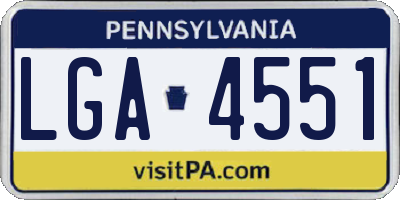PA license plate LGA4551