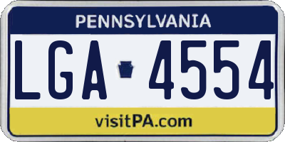 PA license plate LGA4554