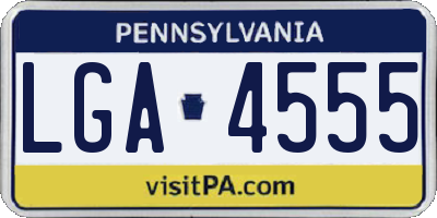 PA license plate LGA4555