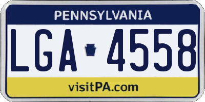 PA license plate LGA4558
