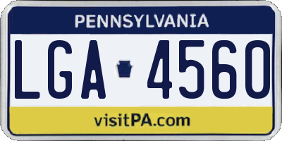 PA license plate LGA4560