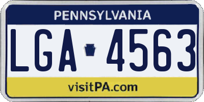 PA license plate LGA4563