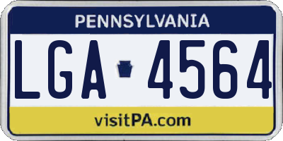 PA license plate LGA4564