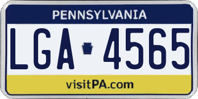 PA license plate LGA4565