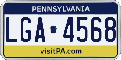 PA license plate LGA4568