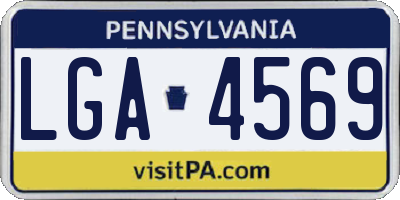 PA license plate LGA4569