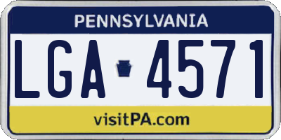 PA license plate LGA4571