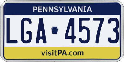 PA license plate LGA4573