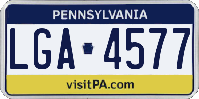 PA license plate LGA4577