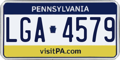 PA license plate LGA4579