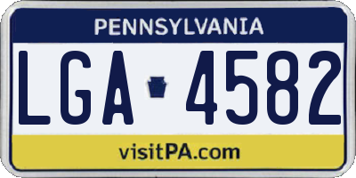 PA license plate LGA4582