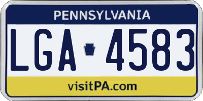 PA license plate LGA4583